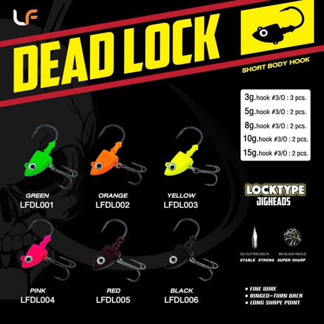 Lure Factory Locktype Jighead Dead Lock, Size 3/0 | 15g | 2 per pack  Jig Head  Lures Factory  Cabral Outdoors  